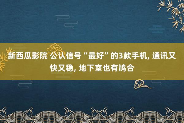 新西瓜影院 公认信号“最好”的3款手机， 通讯又快又稳， 地下室也有鸠合
