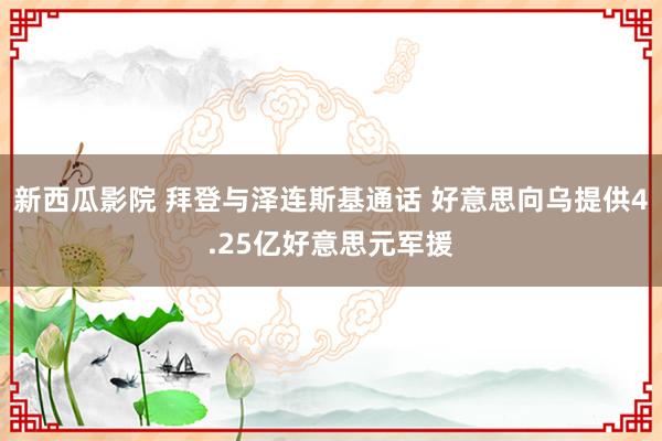 新西瓜影院 拜登与泽连斯基通话 好意思向乌提供4.25亿好意思元军援
