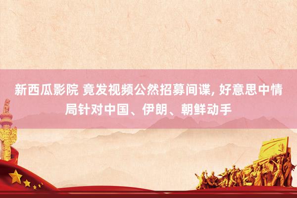 新西瓜影院 竟发视频公然招募间谍， 好意思中情局针对中国、伊朗、朝鲜动手