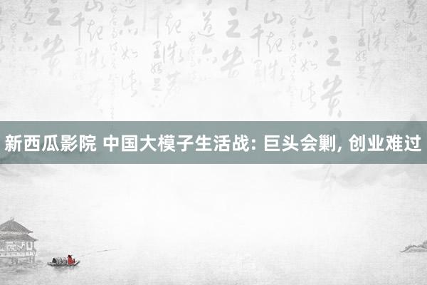 新西瓜影院 中国大模子生活战: 巨头会剿， 创业难过