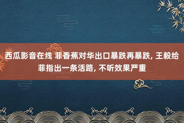 西瓜影音在线 菲香蕉对华出口暴跌再暴跌， 王毅给菲指出一条活路， 不听效果严重