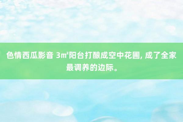 色情西瓜影音 3㎡阳台打酿成空中花圃， 成了全家最调养的边际。